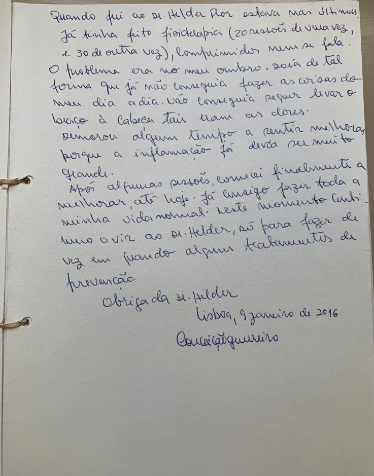 Não conseguia levantar o braço